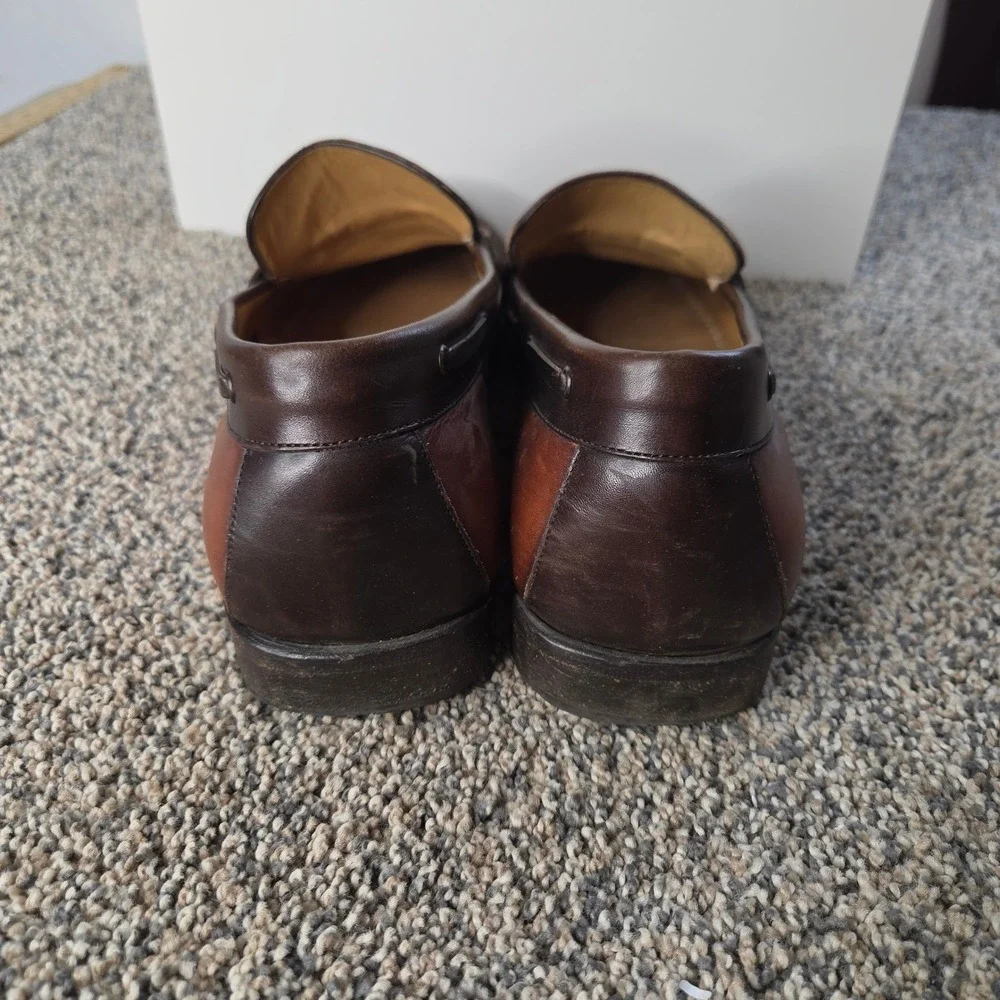 Cole Haan Collection Mens 11 M Brown Leather Moc Toe Bow Loafers 913
